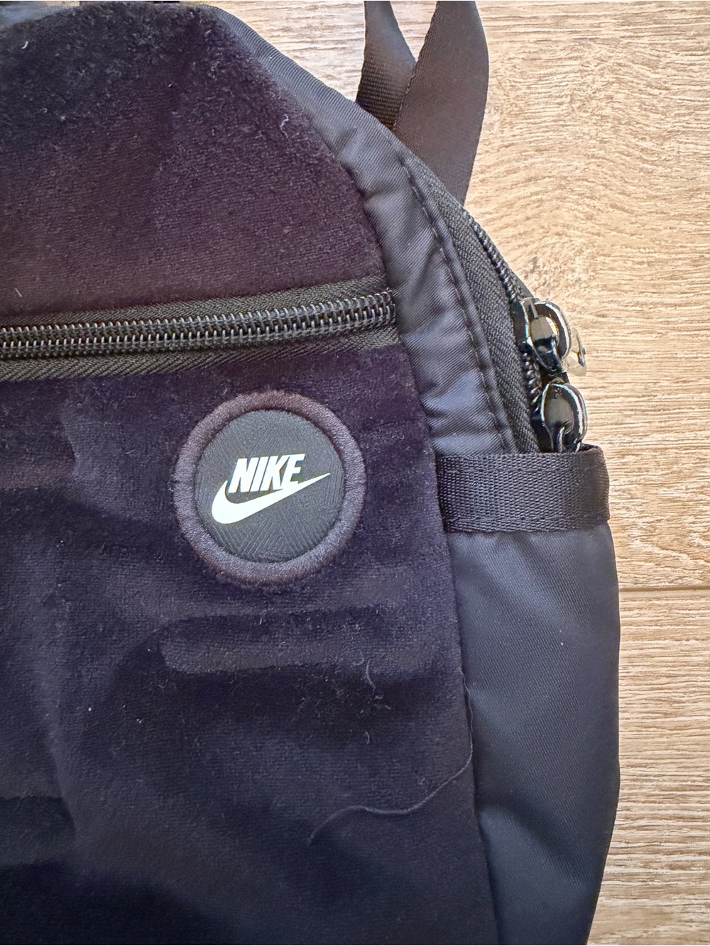 Nike Sportswear Futura 365 Velour Mini Backpack Black Sporty Casual - Picture 8 of 8